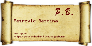 Petrovic Bettina névjegykártya